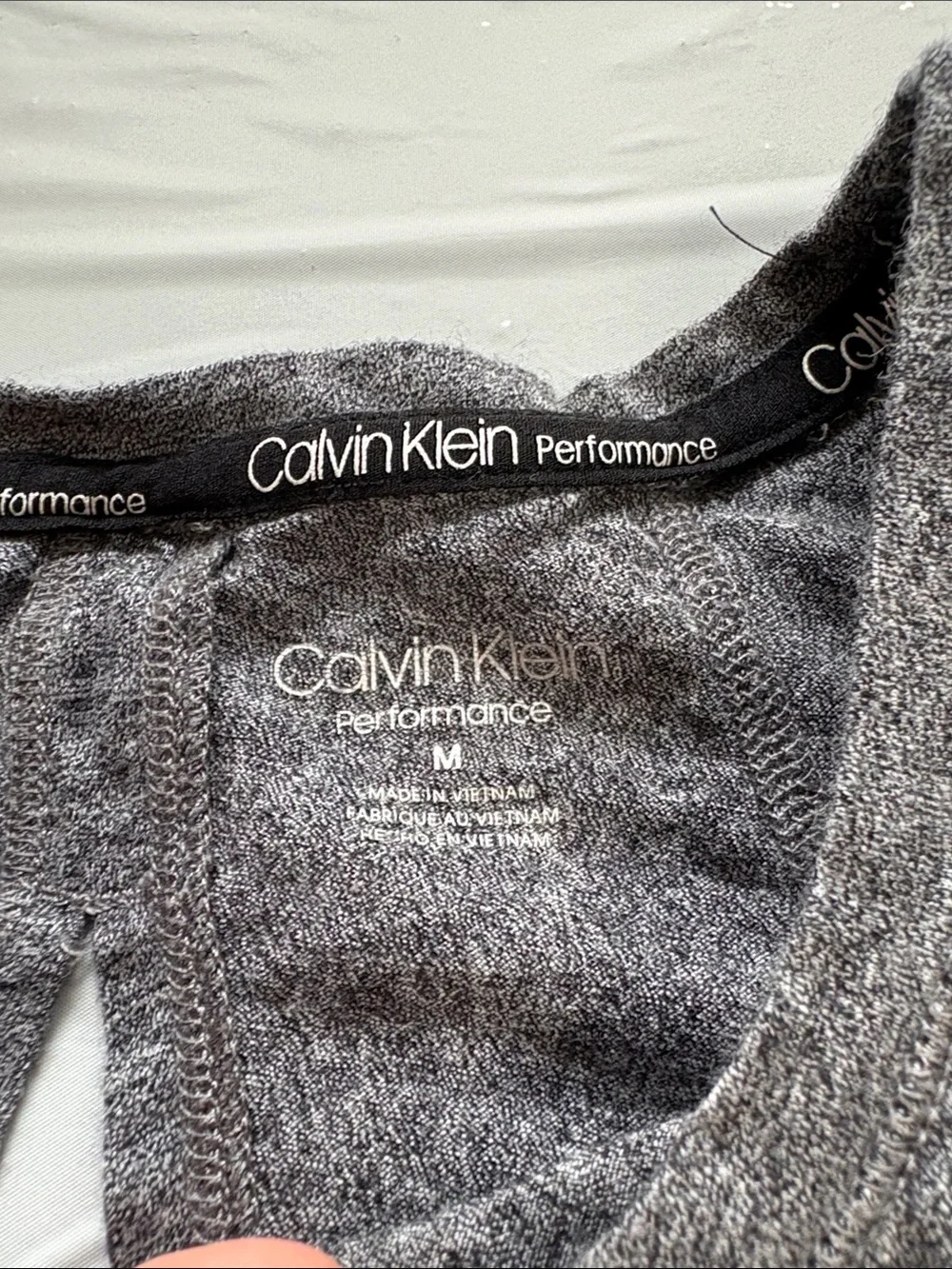 Calvin Klein Dark Gray Sleeveless Open Back Logo Tank - Picture 2 of 10